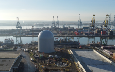 Tilbury cement silo inflated