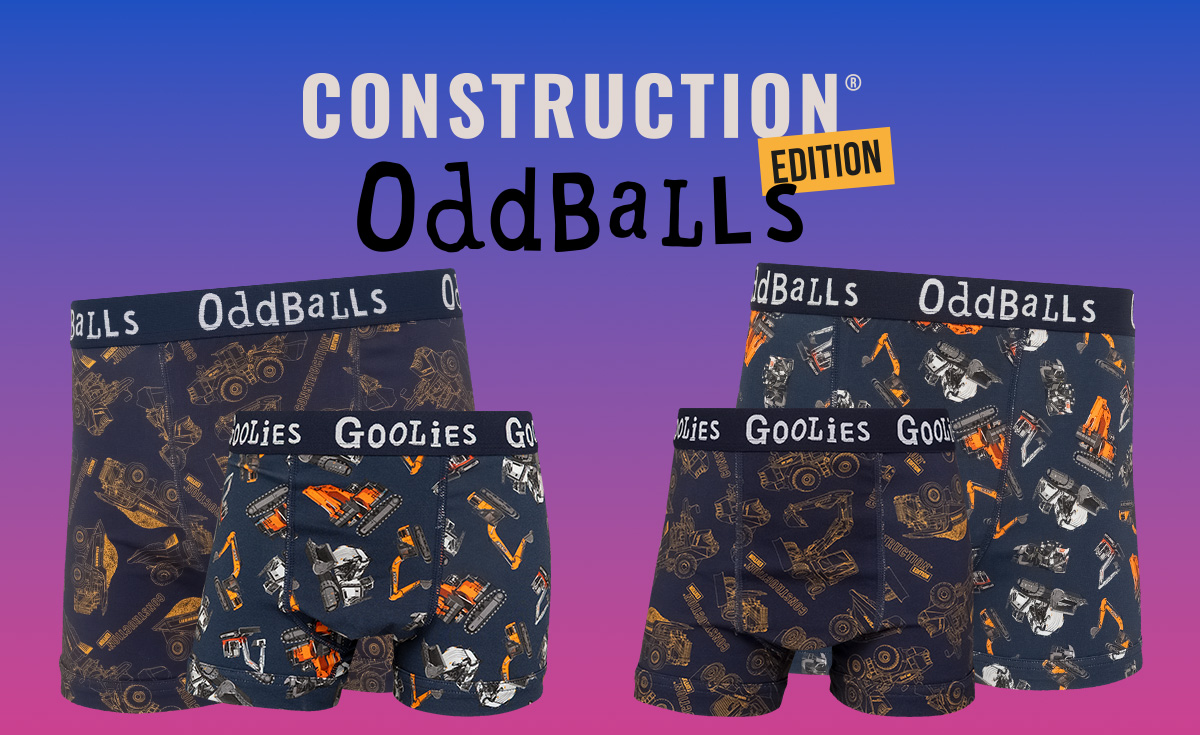 Construction Edition joins OddBalls to fight Cancer with bold new underwear.